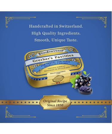 Grether's Original Blackcurrant Pastilles | Natural Dry Mouth Relief | Soothing Throat & Healthy Voice | Long-Lasting Fruit Flavor | Gluten-Free | 3-Pack - 3.75 oz - Buy Online on GoSupps.com