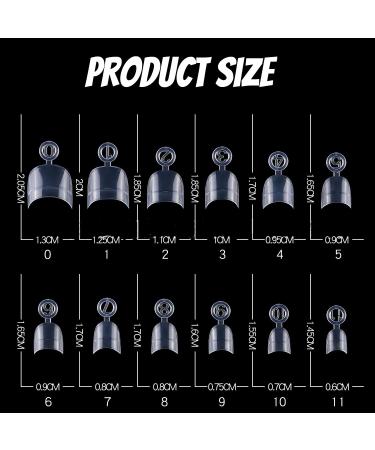 600 Pieces Oval Short Artificial Nails - 12 Sizes Acrylic Half Cover Fake Nail Tips | Transparent DIY Manicure for Women - Buy Online on GoSupps.com
