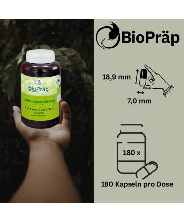 BioPr p ORGANIC Cayenne Pepper Capsules - 180 Vegan Cellulose Capsules | Certified Organic | Made in Germany - Buy Online on GoSupps.com