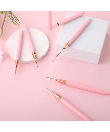 WLLHYF 5Pcs Pink Nail Art Liner Brushes Painting Nail Art Brushes for Long Lines Details Fine Drawing Nail Dotting Drawing Tool Set 7mm/9mm/11mm/15mm/25mm(Pink - Buy Online on GoSupps.com