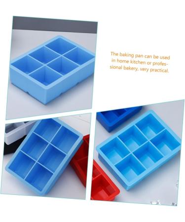 Zerodeko Non Stick Baking Sheet 3pcs 6 Six Grid Silicone Bakeware Bread Small Cake Silica Gel Nonstick Baking Pan 16.5x11.5CM Sky-blue - Buy Online on GoSupps.com