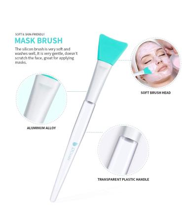 Ducare Silicone Face Mask Brush & Facial Cleansing Sponges Set - 4 PCS | Soft Double-Ended Brush for Mud, Clay, DIY Green - Beauty Essential - Buy Online on GoSupps.com