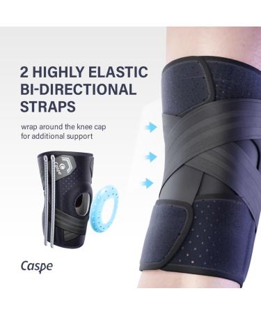 Caspe Adjustable Knee Brace - Pain Relief & Support with Gel Pad & Stabilizers for Arthritis Meniscus Tear ACL Sports - Buy Online on GoSupps.com