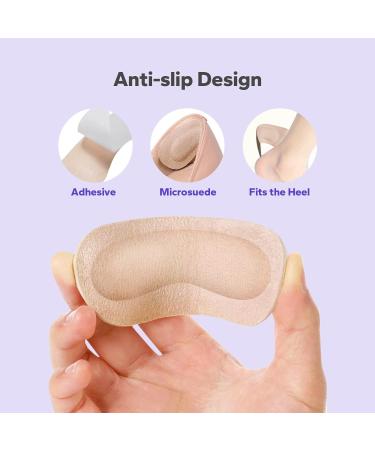 Silicone Heel Grips (5 Pairs) - Self-Adhesive Shoe Pads for Comfort & Fit | Stop Heel Slip & Blisters - Black & Pale Apricot - Buy Online on GoSupps.com