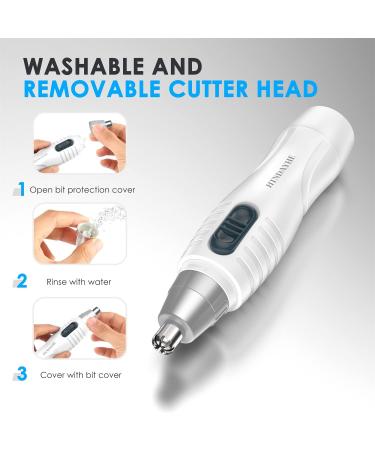 Ear and Nose Hair Trimmer for Men and Women - Dual Edge Blades - Easy to Clean Facial Hair Remover (White) - Buy Online on GoSupps.com