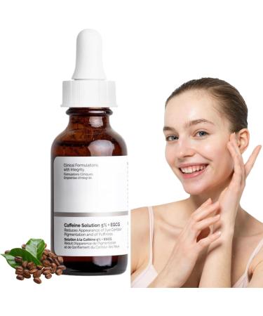 SEGMINISMART Caffeine Solution 5% + EGCG Caffeine Eye Serum Under Eye Cream for Reduce Circles and Puffy Eyes 30ml Caffeine Eye Cream for Anti Aging Wrinkle Eye Bags Removal Fade Fine Lines