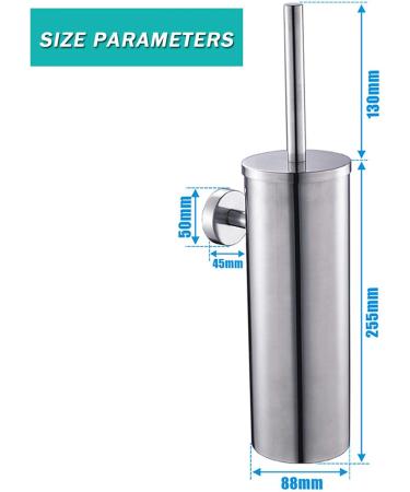 Compact Freestanding Stainless Steel Toilet Bowl Brush and Holder for Bathroom Storage and Organization - Space Saving Sturdy - Buy Online on GoSupps.com