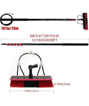 Window Cleaning Telescopic Pole Water Fed Extendable Brush Suitable for Cleaner Conservatory Roof Photovoltaic Panel Cleaning Photovoltaic Panel Cleaning/Window Clean 55cm Brush Head 12M/39FT - Buy Online on GoSupps.com