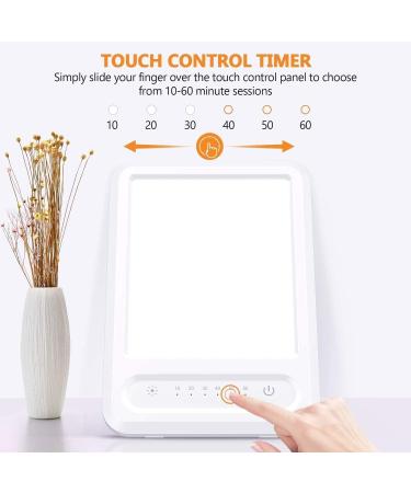 ONOTEC Light Therapy Lamp LED Bright Therapy Light - UV Free 10000 Lux Timer Function Touch Control with 3 Adjustable Brightness Levels Adjustable Bracket Memory Function for Home/Office Use - Buy Online on GoSupps.com