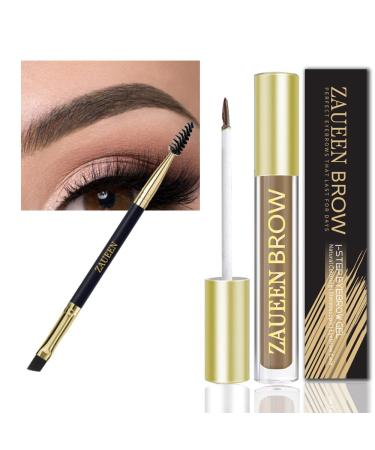 Eyebrow gel for 48 hours lasting and waterproof wiped weld-resistant natural brow-setter for semi-permanent with brush anti-discoloration Eyebrow Gel 5G (02# brunette))