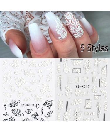 Nail Water Slides DIY Manicure Decor Nail Art Decoration White Flowers Butterfly-shape Design Water Transfer Stickers 5D Embossed Nail Sticker(4 Multicolor) Multicolor4 - Buy Online on GoSupps.com
