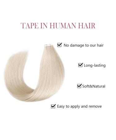 Buy Sixstarhair Tape In Hair Extensions - 20pcs 50g 50cm Platinum Blonde Invisible Tape #1000 - Premium Human Hair Extensions for Volume & Length - Buy Online on GoSupps.com