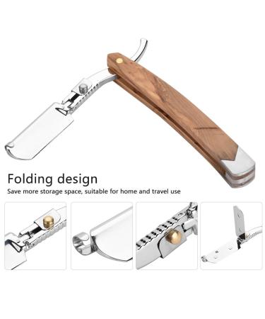 Classic Wooden Handle Razor & Beard Knife Set | 10 Blades - Perfect for Beginners & Professionals | International Shipping Available - Buy Online on GoSupps.com