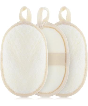 Exfoliating Loofah Sponge Pads - 3 Pcs Natural Body & Facial Scrubber for Men & Women | Deep Cleaning Soft Luffa for Dry Skin | International Shipping Available - Buy Online on GoSupps.com