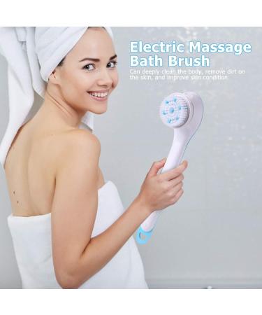 Matefielduk Electric Bathing Brush - 5 in 1 Back Shower Scrubber with Long Handle & Silicone Massager for Men & Women | International Shipping - Buy Online on GoSupps.com