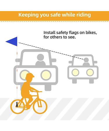 Bike Safety Flag - Blue Fiberglass Pole for Bicycles & ATVs - Buy Online on GoSupps.com