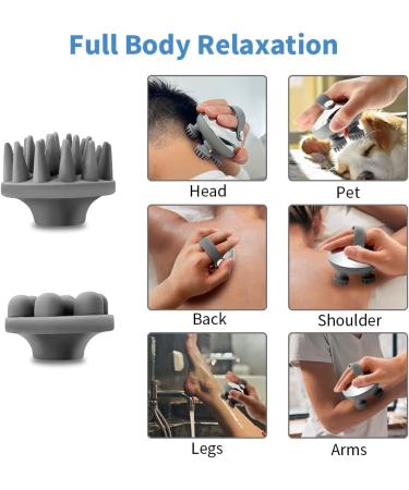Chlovoe Scalp Massager - Waterproof Electric Head Massage Device with 3 Kneading Modes & 4 Replacement Heads | Perfect Gift for Relaxation - Buy Online on GoSupps.com