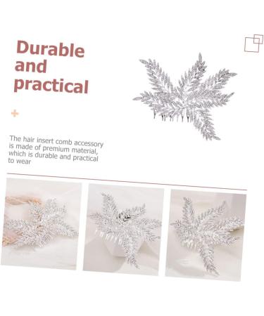 minkissy Flowers bridal comb wedding Snowflake rhinestone floral headpiece leaves decor accesorios para silver headpiece flowers decor floral decorations alloy hair bride Comb - Buy Online on GoSupps.com