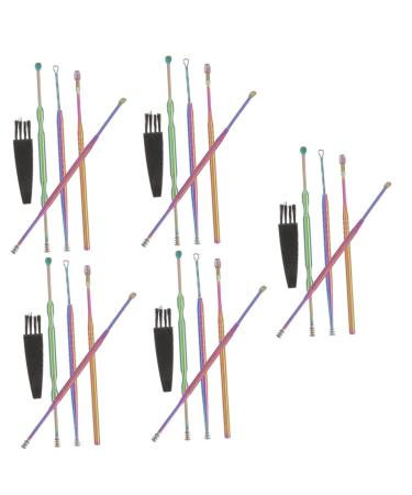 FOMIYES 5 Sets Ear Cleaning Set of 5 Ear Spoon Ear Wax Tool Ear Cleaning Tool Ear Cleaner Ear Wax Scoop Ear Wax Removal Kit for Adults Ear Cleaning Kit Earwax Removal Kit Ear Pick