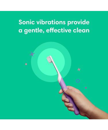 Quip Kids Electric Toothbrush - Sonic with Small Brush Head, Travel Cover & Mirror Mount - Purple - Buy Online on GoSupps.com
