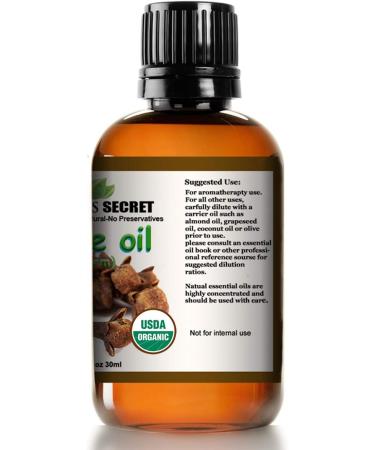 Mayan's Secret USDA Organic Pure Clove Stem Essential Oil - 1oz Natural Aromatherapy Oil for Wellness & Healing - Buy Online on GoSupps.com