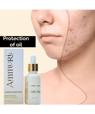 Ammuri Extreme Whitening Serum - Enhance Skin Radiance Address Dark Spots & Wrinkles | Kojic Acid Alpha Arbutin | Hydrating & Nourishing Formula | UK Made | For Face Body & Neck - Buy Online on GoSupps.com