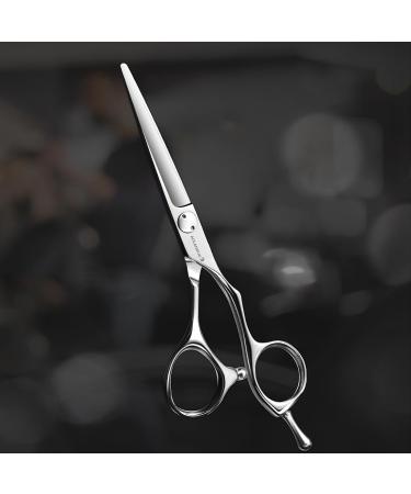 AOLANDUO Barber Scissor (5.5 Inch)-Extremely Sharp-Offset Design Using JP440C Stainless Steel Hair Cutting Scissor for Precision Cutting with Extreme Curved Thumb Ring Shape. - Buy Online on GoSupps.com