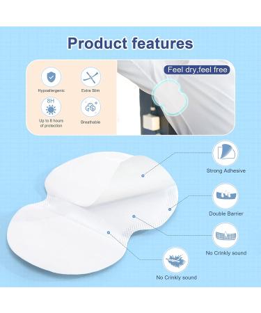 Yisionu Armpit Sweat Pads [100 Pack] - Disposable Absorbent Shields for Men and Women - White, Comfortable, Non-Visible Protection - Buy Online on GoSupps.com