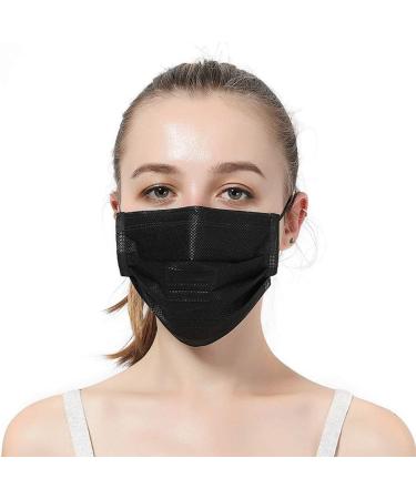 100pcs Black Disposable Face Masks - 3 Layers PLY, Hyegiir, Comfortable Elastic Earloops, Sterile & Breathable for Daily Protection, Air Pollution & Dust-Proof - Buy Online on GoSupps.com