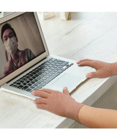 Buy 2-Pair Arthritis Compression Gloves - Relieve Rheumatoid & Osteoarthritis Fingerless Breathable Moisture-Regulating for Men & Women (Coffee L) - Buy Online on GoSupps.com