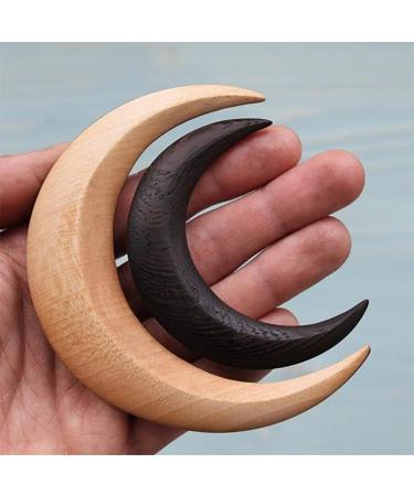 Hand Carved Crescent Moon Hair Fork Crescent Moon Hair Fork Moon Hair Stick Handmade Hair Pin Wooden Comb for Women's Thick Hair Styling Tool Accessories Black - S - Buy Online on GoSupps.com