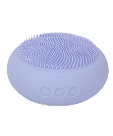2 in 1 Electric Facial Cleansing Brush Heating Mask Absorption Waterproof Face Cleanser Vibrating Brush Silicone for Blackhead Acne Pore Skin Care () Purple
