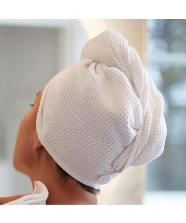 MacOSA SP1057-20 HAARTURBAN Microfiber Hair-Towel Turban | Fast Drying White Hair Dryer Head Towel with Button Closure - Buy Online on GoSupps.com