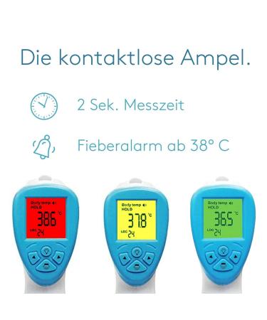 Leyf Digital Fever Thermometer - Contactless Infrared for Adults Children & Babies - LCD Display Fever Alarm 3 Color Screen - Shop Now! - Buy Online on GoSupps.com