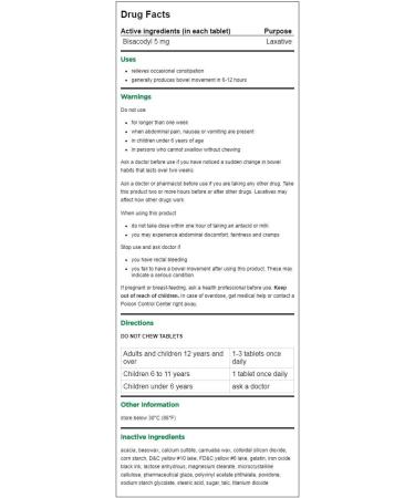 Buy Major Laxative Bisacodyl 5mg 1000 Tabs - Fast-Acting Relief for Constipation - Buy Online on GoSupps.com