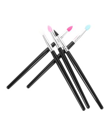 VINTORKY 5pcs Silicone Eyeshadow Brush Glitter Outfit Creme Eyeshadows Cream Makeup Brush Plastic Handle