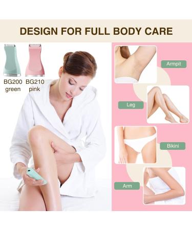 Waterproof Bikini Trimmer for Women Electric Razor for Bikini Legs Pubic Hair Rechargeable Electric Shaver for Women Hair Removal with Snap-in Ceramic Blades IP7X Washable Head Wet and Dry Use Pink - Buy Online on GoSupps.com