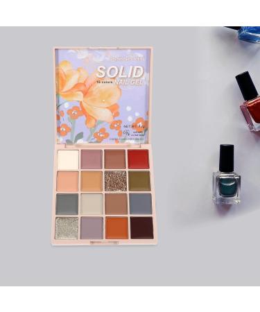 FOMIYES 1 Box of Solid Gel Nail Polish Solid Cream Gel Polish Palette 16 Color Nail Polish Gel Palette Manicure Glue Gels for Acrylic False Nails Art Accessories - Buy Online on GoSupps.com