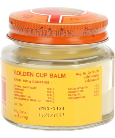 Golden Cup Balm - Herbal Thai Ointment 50g | Natural Pain Relief | International Shipping - Buy Online on GoSupps.com