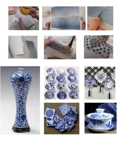 Ceramic Decals Transfer Paper Set - 6Pcs Flower Designs for Pottery & Ceramics - Buy Online on GoSupps.com