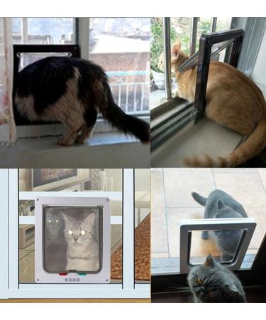 CEESC Large Cat Door 11x9.8 - 4 Way Locking for Windows & Sliding Glass - Weatherproof Cat Flap for Cats & Dogs - 24.8 Circumference, White - Buy Online on GoSupps.com