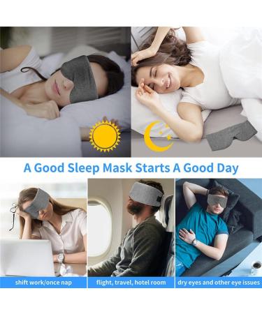 Modal Cotton Travel Sleep Mask Eye Mask with Longer Adjustable Strap for Women Men and Kids Fully Coverage with Earplugs Hanger and Travel Pouch Grey - Buy Online on GoSupps.com