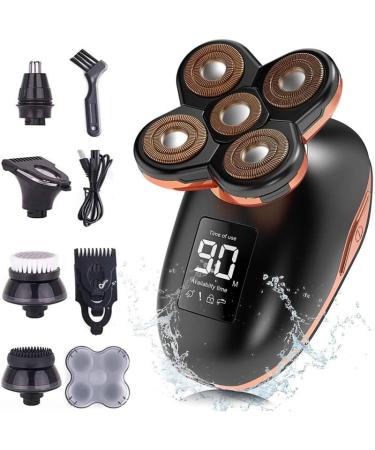 Head Shavers for Bald Men 5D Floating Electric Shaver for Men 5 in 1 Shavers Bald Men Beard Trimmer Grooming Kit LED Display USB Rechargeable