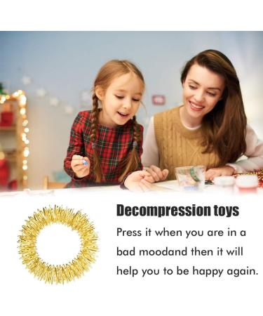 Miokycl 6Pcs Spiky Sensoric Finger Massage Rings - Stress Relief Acupressure Toys in Gold Silver Black Red Blue Green | International Shipping - Buy Online on GoSupps.com