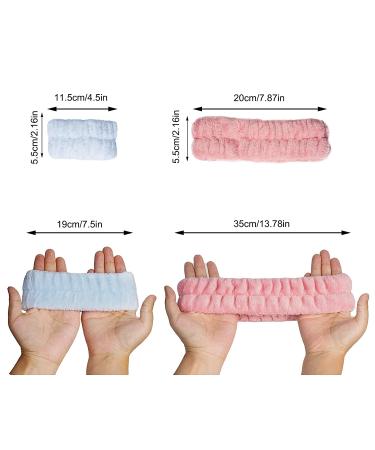 Pink White Blue Grey Spa Facial Headband Set | Soft Microfiber Makeup Hair Wraps for Women | 12 Pieces - Buy Online on GoSupps.com