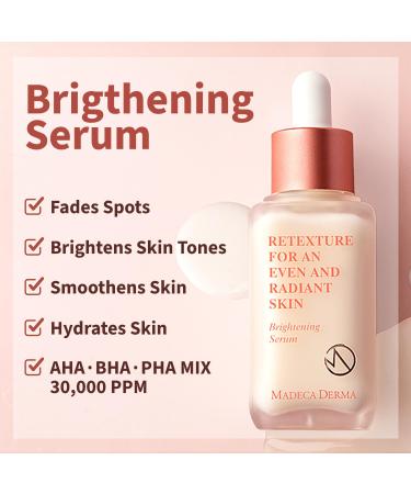 Madeca Derma Brightening Serum - Centella Asiatica Fades Dark Spots & Brightens Skin Tone In 5 Days - With AHA BHA PHA and Vitamin C - Korean Skincare For All Skin Types - 1.69 fl oz - Buy Online on GoSupps.com