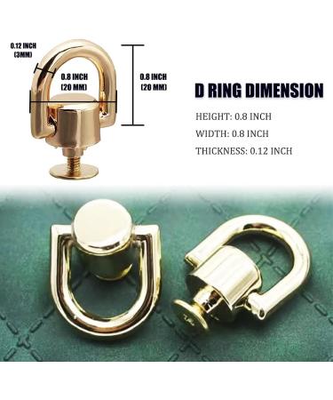 D Rings for Purse  4 PCS Metal D Ring and Stud Screw  360 Degree Rotatable D Rings for Purse  Bag Hardware  Dog Buckles  Purse  DIY Handcraft- Gold Color - Buy Online on GoSupps.com