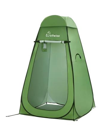WolfWise Pop Up Privacy Shower Tent Portable Outdoor Sun Shelter Camp Toilet Changing Dressing Room Green