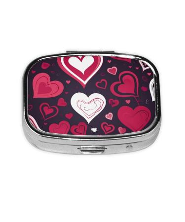 Happy Valentine's Day Printed Square Pill Box Portable Travelling Pill Box Medicine Organiser