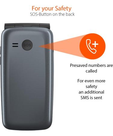 Gigaset GL7: Internet-Ready Mobile Phone with SOS Function, Large Buttons, WLAN, Bluetooth Hearing Aid Compatible, WhatsApp Button, Foldable Design - Black - Buy Online on GoSupps.com